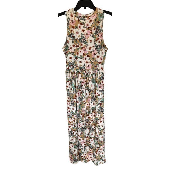 B16 Fourteenth Place floral stretchy midi knit open back dress M NWT - Picture 1 of 7